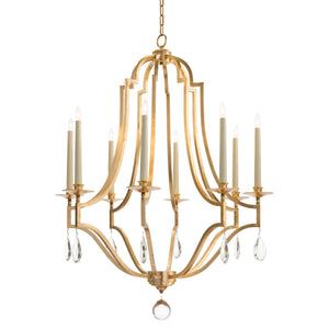 Gold-Leaf And Crystal Chandelier | John Richard - AJC-8877
