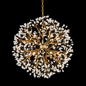 Spherical Twelve-Light Stone, Quartz Chandelier | John Richard - AJC-9082