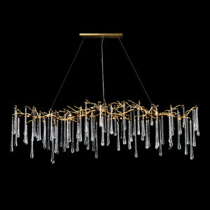 Glass Teardrop Fourteen-Light Horizontal Chandelier | John Richard - AJC-9105