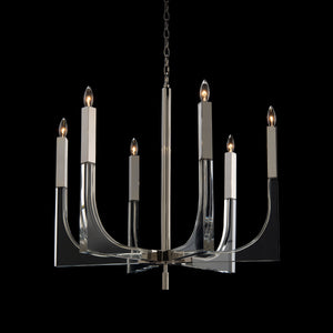 Acrylic And Nickel Six-Light Chandelier | John Richard - AJC-9117