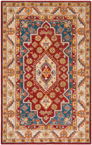 Antiquity Medallion Bordered Hand-Tufted Wool Rug | Safavieh - AT503