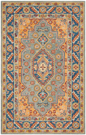 Antiquity Medallion Border Hand-Tufted Wool Rug | Safavieh - AT504