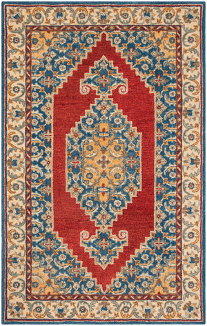 Antiquity Stepped Medallion Hand-Tufted Wool Rug | Safavieh - AT505