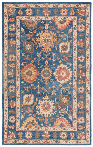 Antiquity Large Floral Bordered Hand-Tufted Wool Rug | Safavieh - AT511