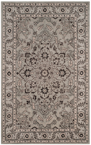 Antiquity Floral Medallion Border Hand-Tufted Wool Rug | Safavieh - AT58