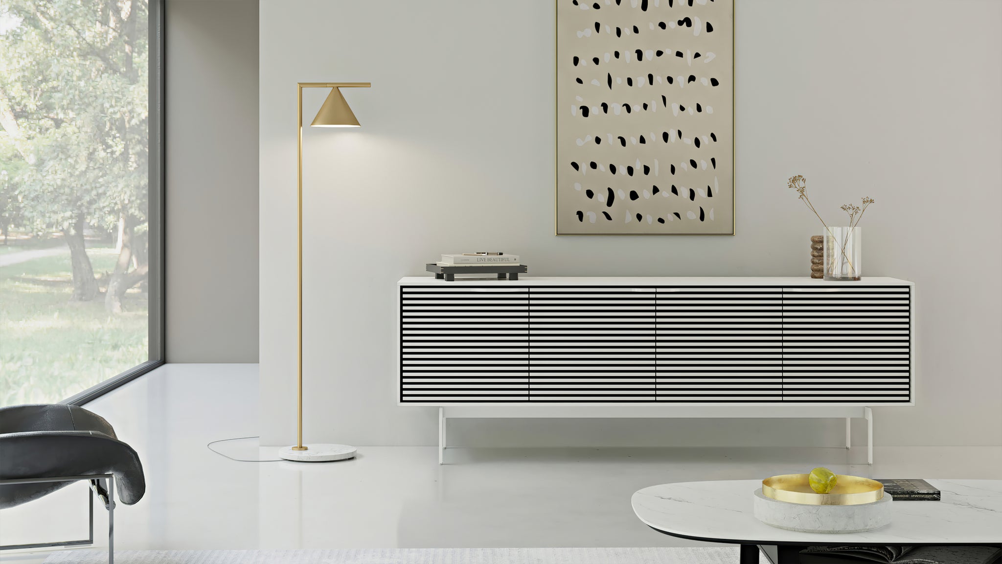Align 4-Door Console Cabinet in Satin White | BDI Furniture - 7479 CO-