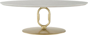 Link Oval Dining Table - Ecru with Natural Bronze | Baker Furniture - BAA4338