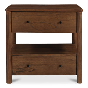 Lottie Charging Nightstand Brown | Moe's Home Collection - BB-1040-03