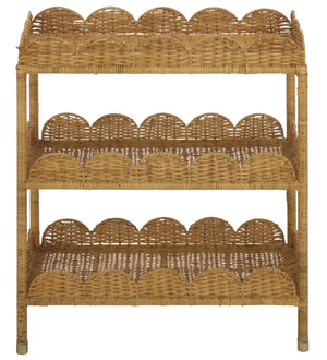 Erna 3 Tiered Scallop Bar Cart | Safavieh - BCT6000