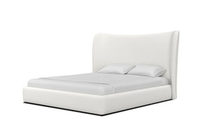 ROWE Storage Bed King White Linen Fabric | Mobital - BED-ROWE-WHIT-KING