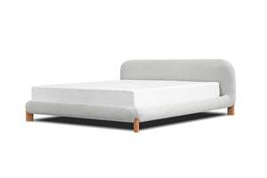 RUBBLE Upholstered Bed King Cream Latte Fabric / White Oak Legs | Mobital - BED-RUBB-CRLA-KING