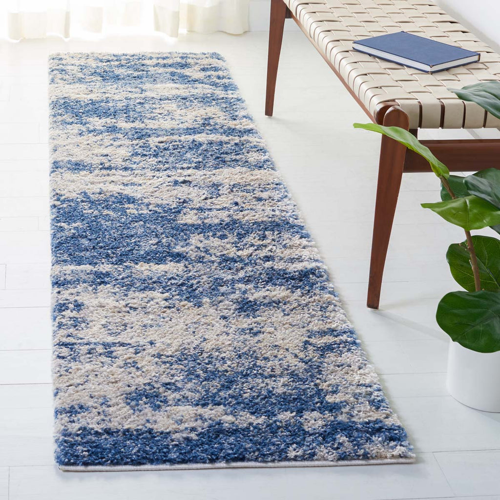 Safavieh Berber Shag 219 Rug, BER219 - BEIGE / BLUE