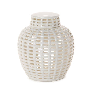 8" Classic Covered Canton Jar with Hand Cut Openings Perfect for CandleSet of Decroation | Tozai Home - BLF181