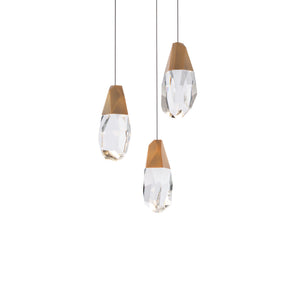 Martini 3 Light LED Chandelier in Aged Brass with Clear Optic Crystal | Schonbek - BPD20203O-AB