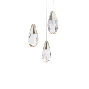 Martini 3 Light LED Chandelier in Polished Nickel with Clear Optic Crystal | Schonbek - BPD20203O-PN