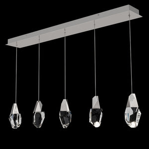 Martini 5 Multi-Light Pendant (Linear Canopy) in Aged Brass with Clear Optic Crystal | Schonbek - BPD20205LO-AB