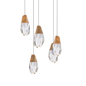 Martini 5 Light LED Chandelier in Aged Brass with Clear Optic Crystal | Schonbek - BPD20205O-AB