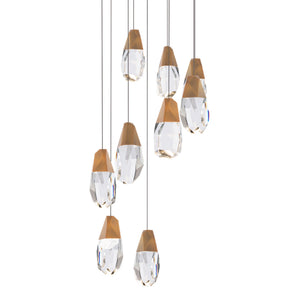 Martini 9 Light LED Chandelier in Aged Brass with Clear Optic Crystal | Schonbek - BPD20209O-AB