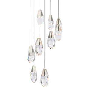 Martini 9 Light LED Chandelier in Polished Nickel with Clear Optic Crystal | Schonbek - BPD20209O-PN
