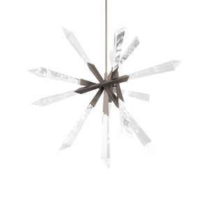 Solitude 36 inch LED Pendant in Antique Nickel with Optic Haze Quartz | Schonbek - BPD31236-AN