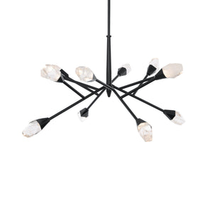 Synapse 32 inch LED Pendant in Black with Optic Haze Quartz | Schonbek - BPD32232-BK