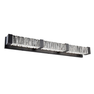 Guild 38 inch LED Bath Vanity & Wall Light in Black with Clear Optic Crystal | Schonbek - BWS11238-BK
