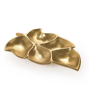 Golden Chestnut Leaf Tray | Tozai Home - CAA007