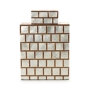 Bamboo/Capiz Shell Decorative Covered Jar | Tozai Home - CAB133