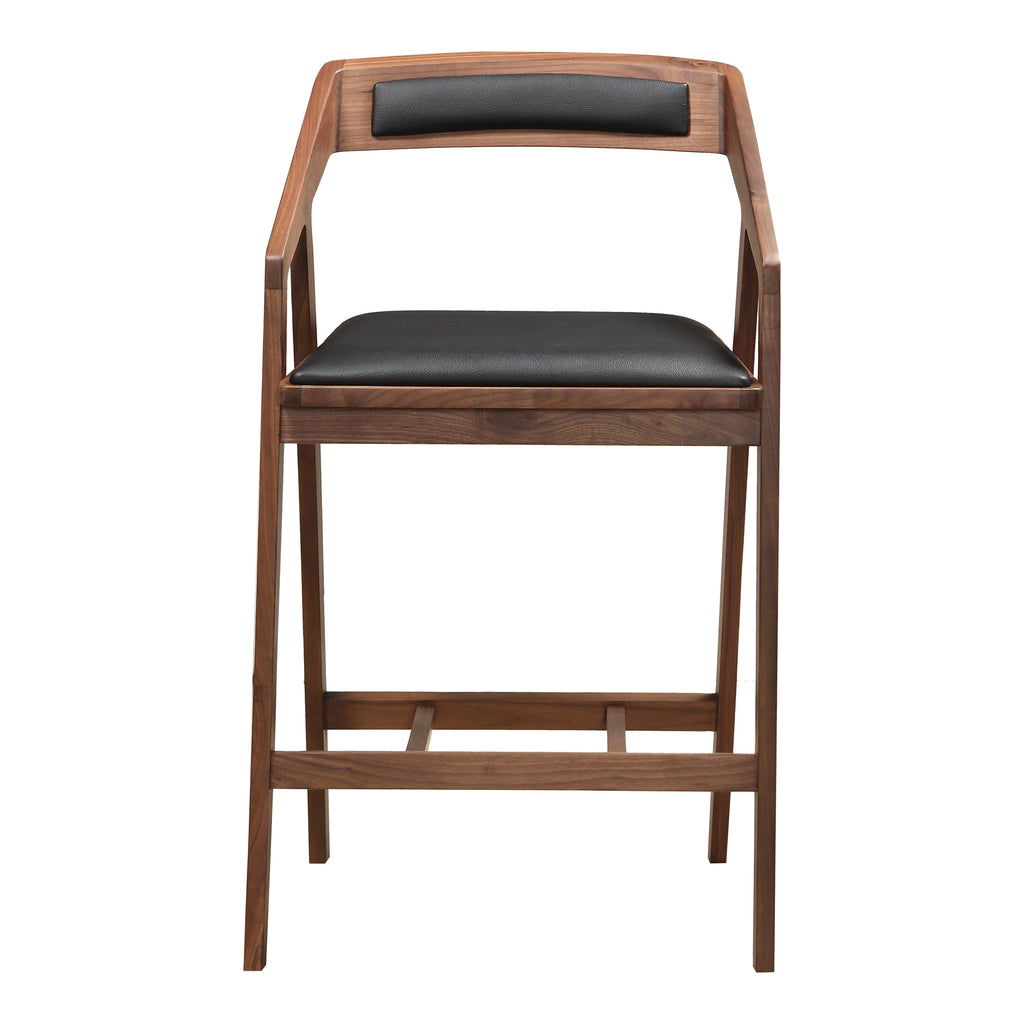 Padma Counter Stool Black Vegan Leather | Moe's Furniture - CB-1025-03