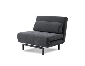 ISO Swivel ChairBed Dusk Chenille Fabric Black Powder Coated Legs | Mobital - CHA-ISO1-DUSK-PCBLA