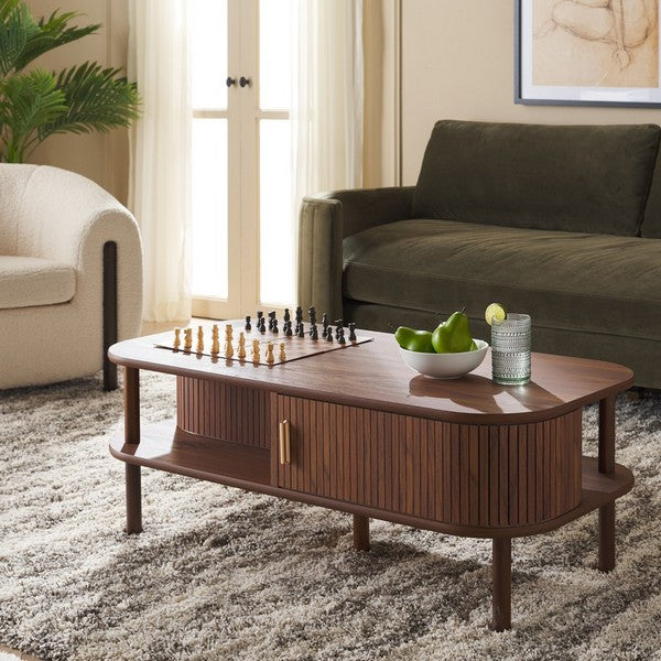 【DOORS】BOTHY　Low Table 900 Tealla 2 Tambour Door Coffee Table | Safavieh - COF9606