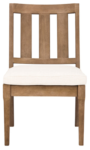 Safavieh Couture Dominica Wooden Outdoor Dining Chair - Natural / White (Set of 2)