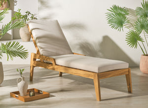 Caledonia Teak Chaise Lounge | Safavieh Couture - CPT1055A