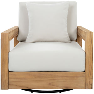 Montford Brazilian Teak Wood Swivel Chair | Safavieh Couture - CPT1090