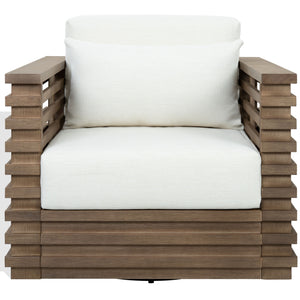 Tortuga Eucalyptus Wood Patio Swivel Chair | Safavieh Couture - CPT1092