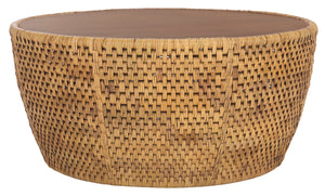 Braylen Rattan Round Coffee Table | Safavieh Couture - CWK2021