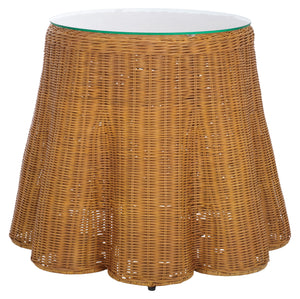 Hylda Round Rattan Accent Table | Safavieh Couture - CWK3011