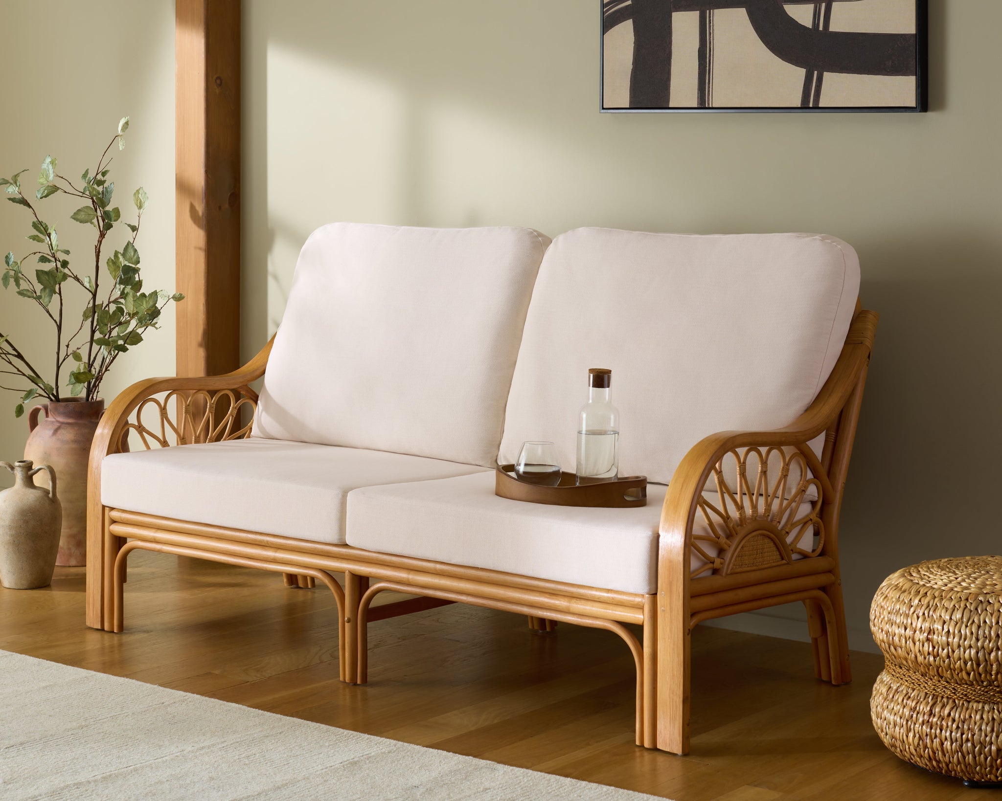 Isaias Rattan Loveseat | Safavieh Couture - CWK4003