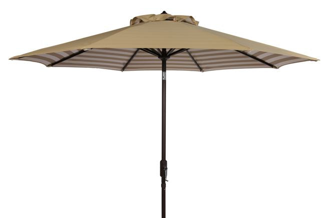 Safavieh Athens Inside Out Striped 9Ft Crank Outdoor Auto Tilt Umbrella