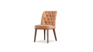 ROULETTE Dining Chair Saddle Brown Vintage Leather | Mobital - DCH-ROUL-BROW-