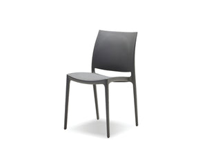 VATA Stackable Dining Chair Grey Polypropelene, Indoor-Outdoor | Mobital - DCH-VATA-GREY-