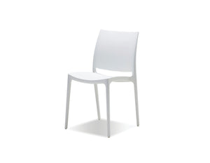 VATA Stackable Dining Chair White Polypropelene, Indoor-Outdoor | Mobital - DCH-VATA-WHIT-