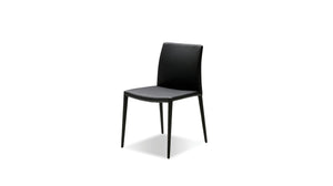 ZENO Dining Chair Black Leatherette Leatherette Upholstered Steel Legs | Mobital - DCH-ZENO-BLAC-