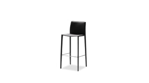ZAK Counter Stool Black Leather Leather Upholstered Steel Legs | Mobital - DCS-ZAKB-BLAC-