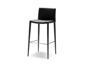 ZENO Counter Stool Black Leatherette Leatherette Upholstered Steel Legs | Mobital - DCS-ZENO-BLAC-