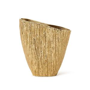 Pleats, Golden Vase with Slope Top Edge | Tozai Home - DHR004