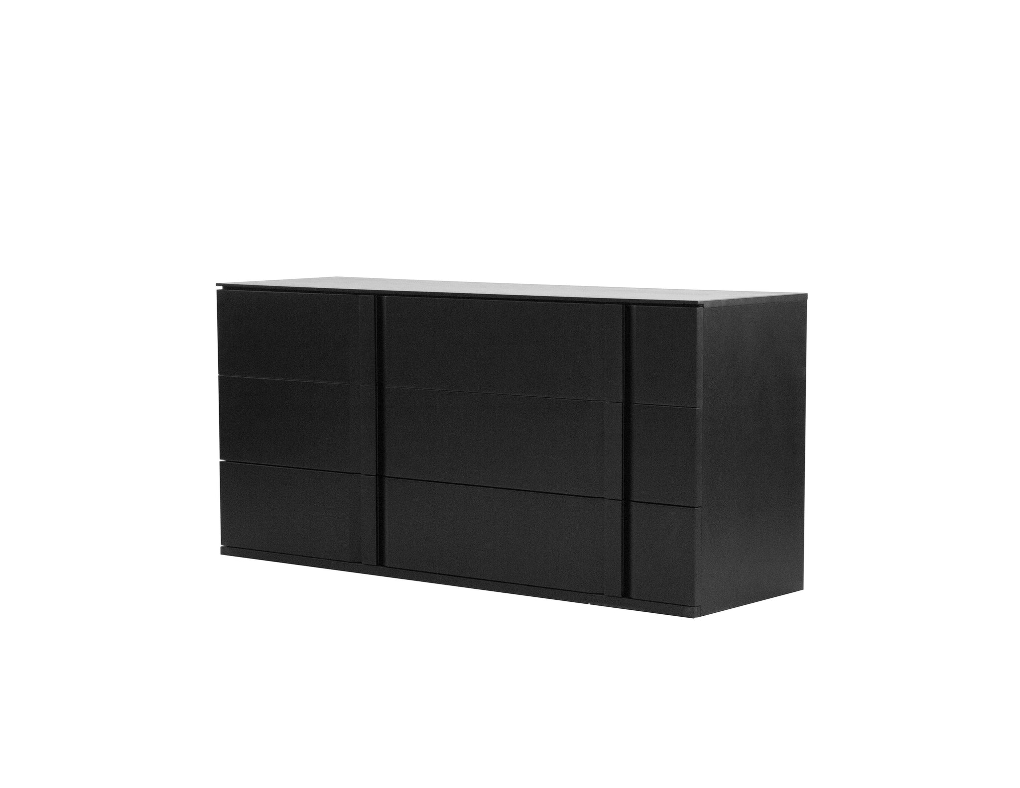 modern dresser with soft-close drawers Double Dresser Black Textured / Soft Closing Drawers | Mobital