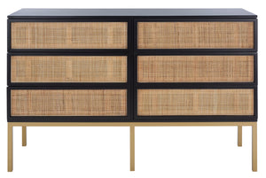 Zadie 6 Drawer Rattan Dresser | Safavieh - DRS5003