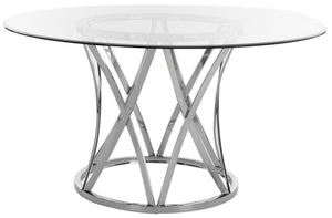 Yuko 54" Round Glass Dining Table | Safavieh Couture - DUP1002