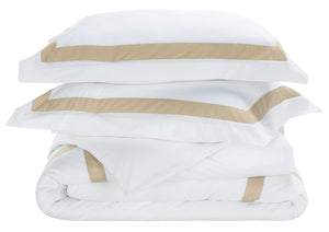 Bold Border Hotel Duvet Cover 3 Piece | Safavieh - DVT1000